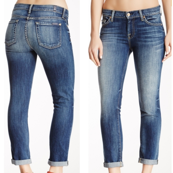 7 For All Mankind Denim - 🆕️7 For All Mankind Crop & Roll Skinny Jean's 28